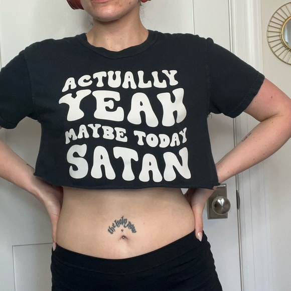 Grunge-y Maybe Today Satan Crop Top - Picture 4 of 6
